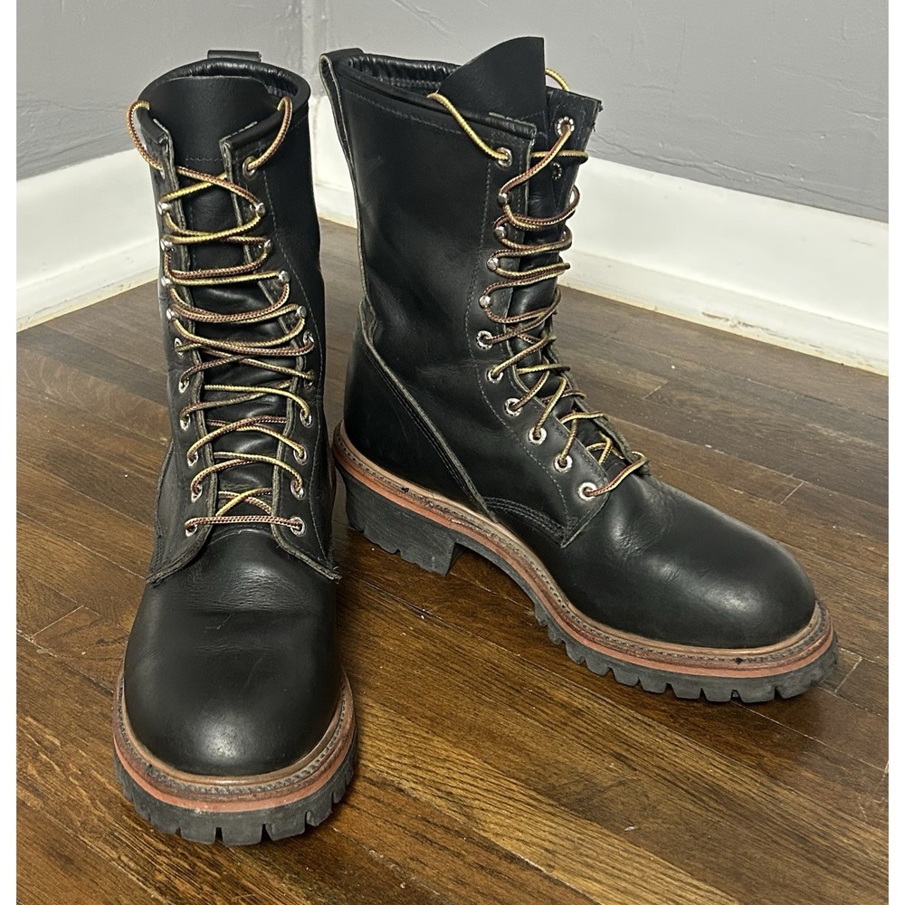 Red Wing Shoes 2218 Logger Boots Size 11D Black Leather Laces Safety Boots